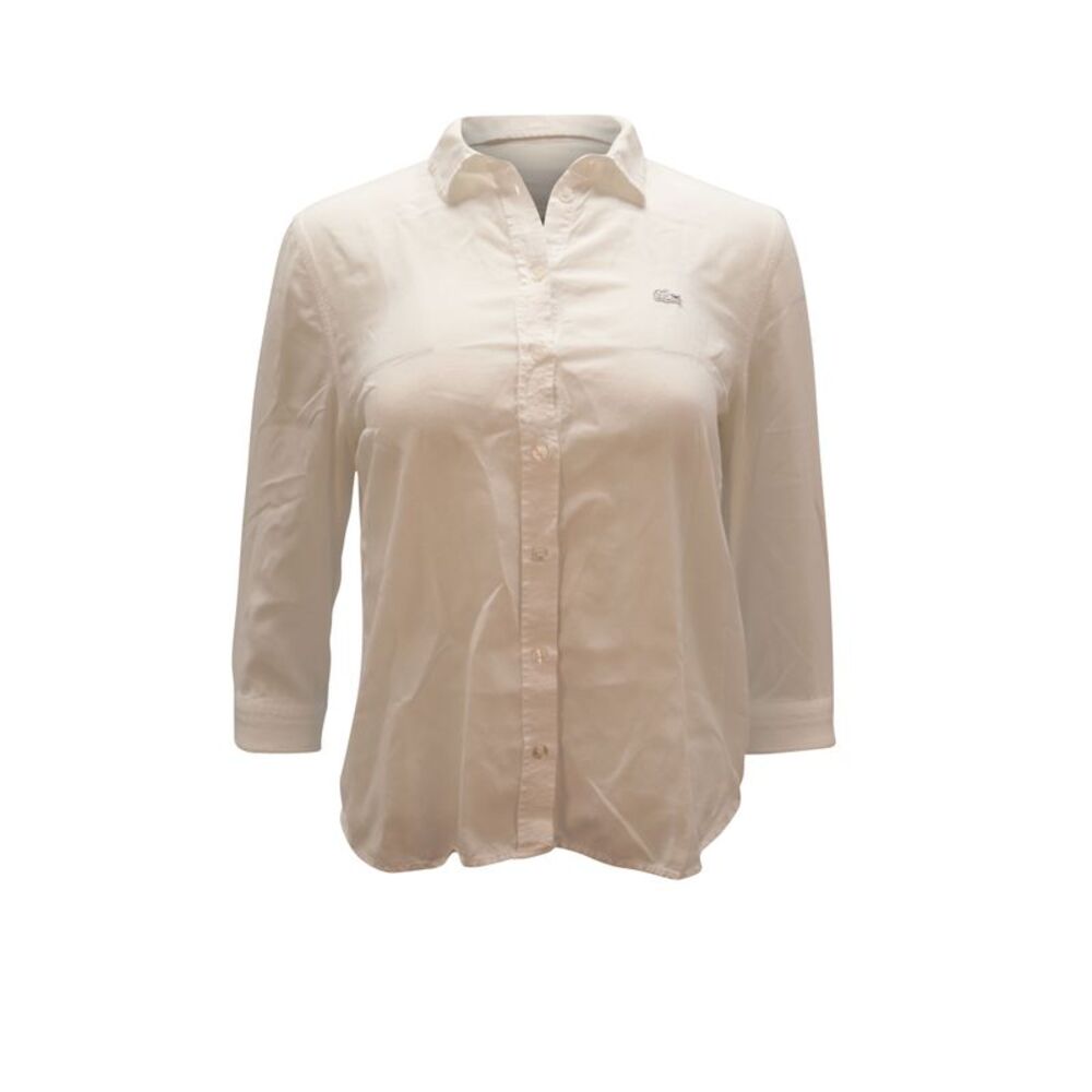 Lacoste Collared Shirt in White Lyocell